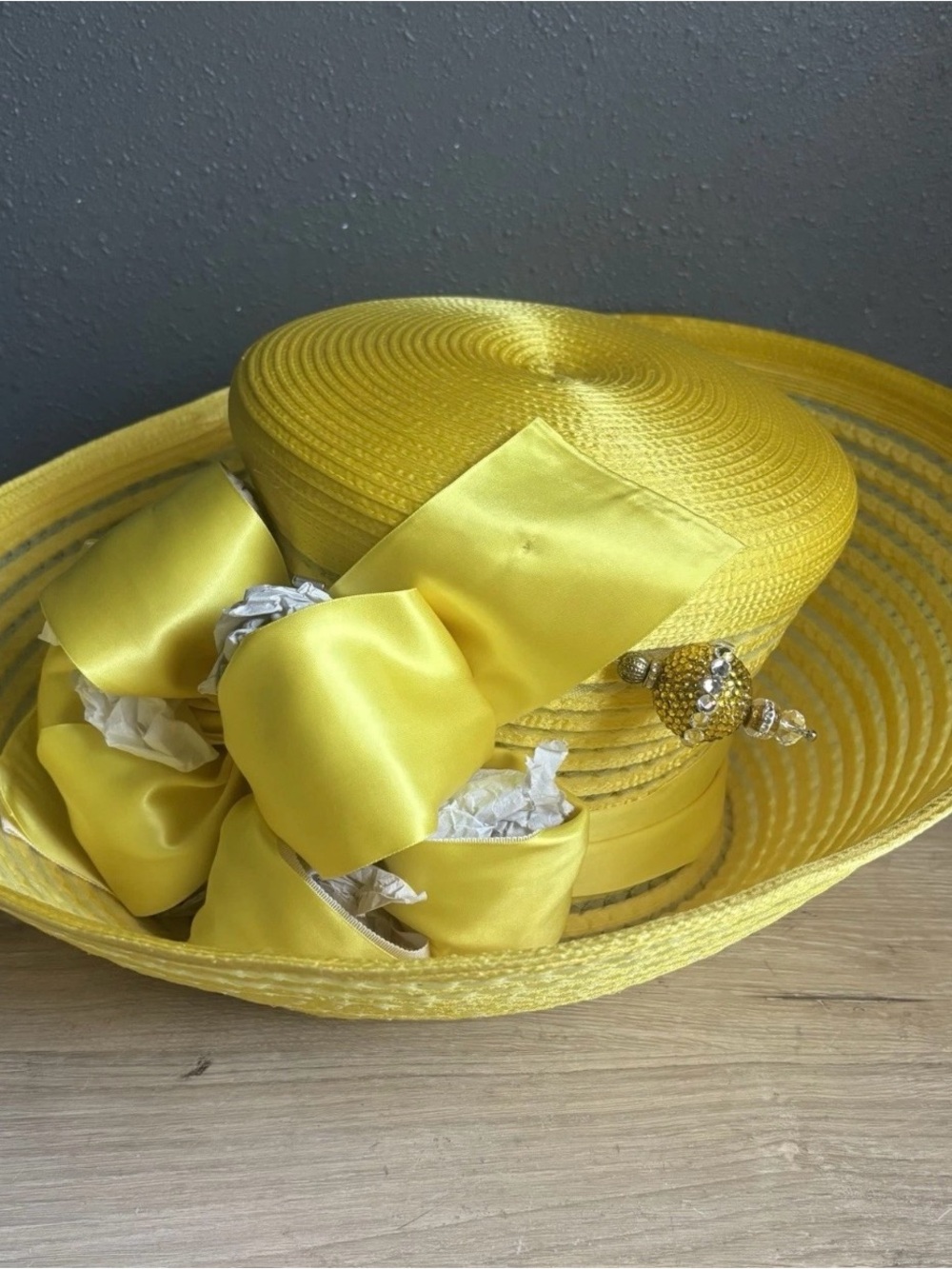 Shellie mcdowell millinery Yellow Silk Church Hat